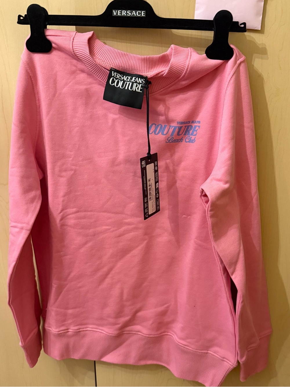 Versace Jeans Couture Pink Logo Sweatshirt cotton fleece
